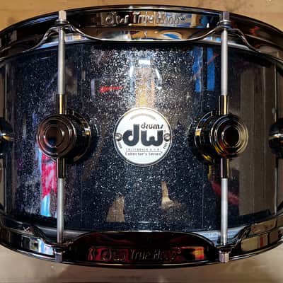 DW 6.5" x 14" Collectors Series Maple Snare Drum - Gun Metal Sparkle Glass w/ Black Nickel Hardware image 1