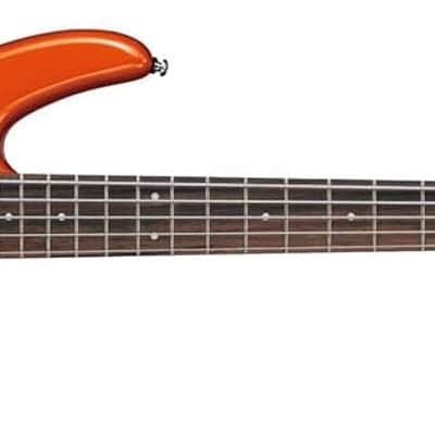 Ibanez GIO Series 5-String Electric Bass Guitar - Roadster Orange Metallic image 4