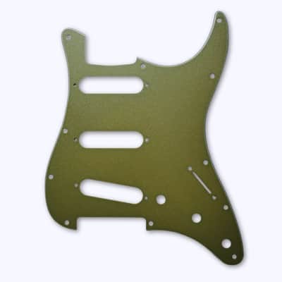 11-Hole Strat Pickguard – Artisan Series Textured Olive Drab Green for MIM & USA Modern Fit image 3