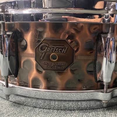 Gretsch G4160HC USA Hammered Antique Copper 5x14" 8-Lug Snare Drum 2010s - Copper image 4