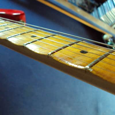 Scalloped Harley Benton ST redburst used HSS playing ala Yngwie,Ritchie&Co! image 13