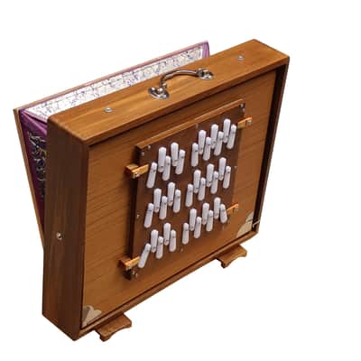 SHRUTI BOX~3 OCTAVES~TEAK WOOD~SIZE (17" X 14" X 3")~36 NOTES~TUNE TO 440 Hz~BHAJAN~SHRUTI~YOGA~VOCAL~CHANT~WITH GIG BAG image 2