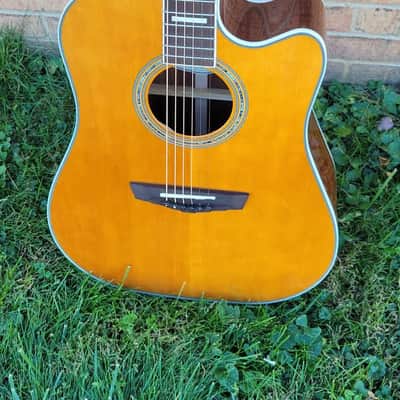 D'angelico Bowery Dreadnought Acoustic/Electric Guitar Antique Natural Finish Great Player & Sound Free Gator Gigbag Dealer Blowout image 2