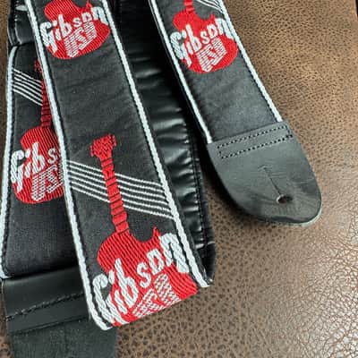 Gibson Guitar and Bass Strap Red White and Black image 2