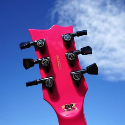 ESP CUSTOM SHOP Eclipse CTM - Ebony- Neon Pink 6-String Electric Guitar w/ Case image 9