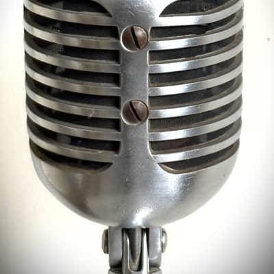 Vintage 1940s Shure 55 Dynamic Microphone, gorgeous & working, w/stand-cable image 9