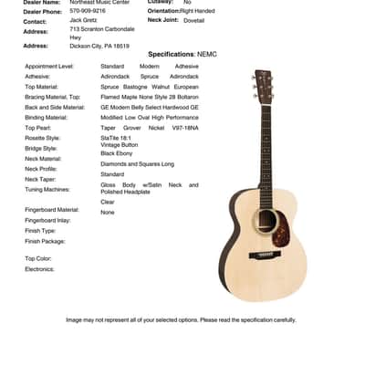 C.F. Martin Custom Shop "000" Auditorium Adirondack Spruce Top w/ Bastogne Walnut Back & Sides (s/n: 3326) image 14
