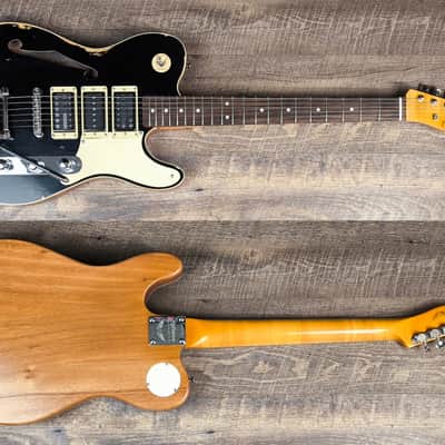 MyDream Partcaster Custom Built - Relic Black Thinline Gibson Scale Lollar Freeway image 1