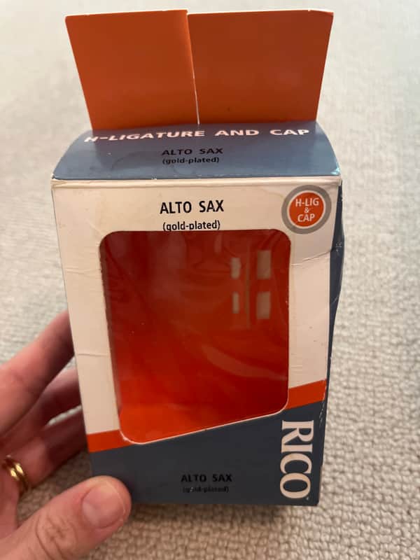 D'Addario Woodwinds HAS1G H-Ligature & Cap Gold Plated for Alto Saxophone image 1