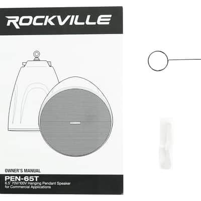 (6) Rockville PEN-65T White 6.5" 70V Commercial Hanging Pendant Speakers+Amp image 3