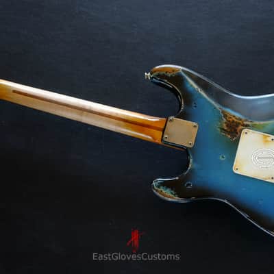 Fender Stratocaster Pelham Blue Heavy Aged Relic by East Gloves Customs image 15