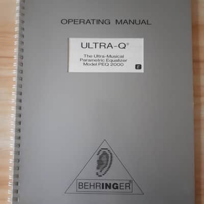 Behringer Ultra-Q The Ultra Musical Parametic Equaliser PEQ2000 Manual version 2.2 1995 image 1