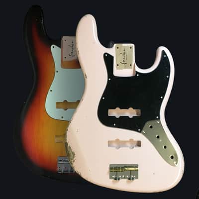 Made to Order - FRANCHIN Uranius bass body Relic Aged 100% Nitro Lacquer (Sunburst/ Black/ White/ Blue/ Green/ Yellow/ Red/ Pink/ Burgundy/ Purple/ Gold/ Silver, etc.) Basswood Poplar Jazz-Bass Style Made in Italy image 1