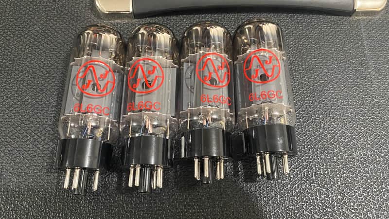 JJ Electronic EL34 Power Tube Apex Matched Quad 2010s - Clear Glass / Black Base image 1