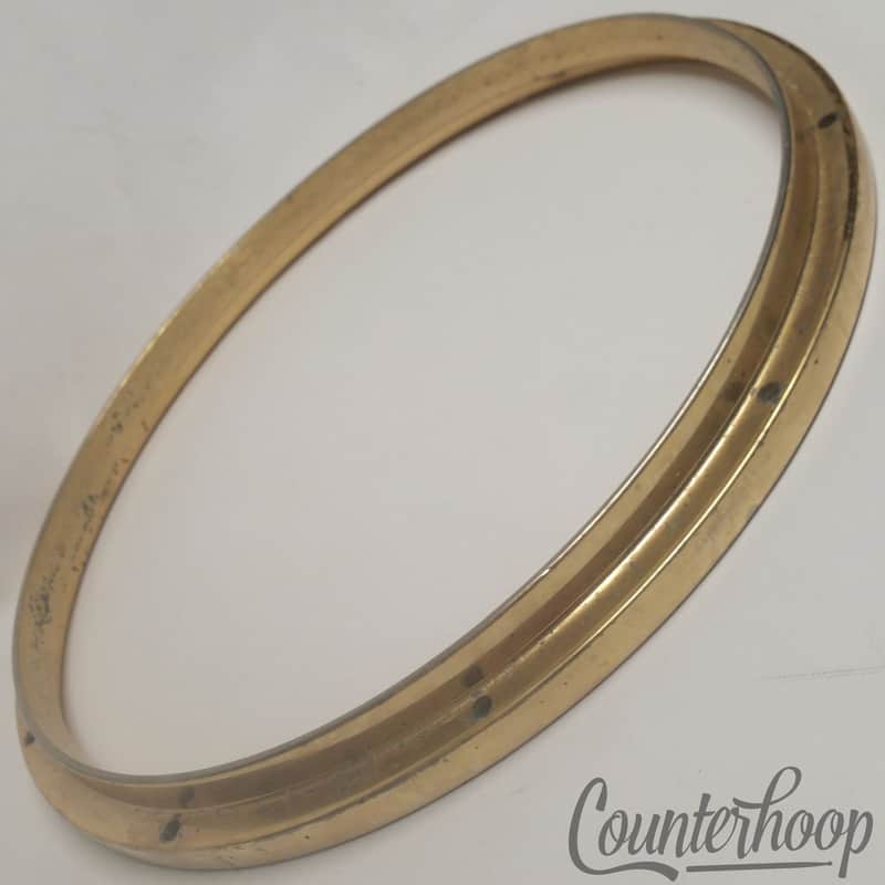 Premier 1lb14oz Gold Project One Die Cast Rim 10-Lug Snare Drum Hoop Vintage 80s image 1