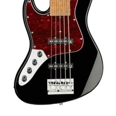 Sadowsky MetroExpress 21-Fret Vintage J/J Bass, Roasted Maple Fingerboard, Lefthand, 5-String - Solid Black High Polish image 2