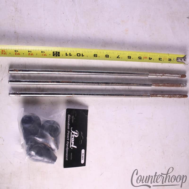 *Pearl 3x Straight Floor Tom Drum Legs 3/8" 9.5mm Vintage 60s+Suspension Feet* image 1