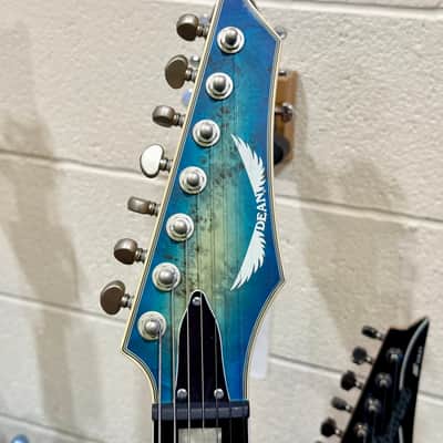 🔥2021🔥 Dean Exile Select 7-String Burl Poplar~ Satin Turquoise Burst~ Rare! image 9