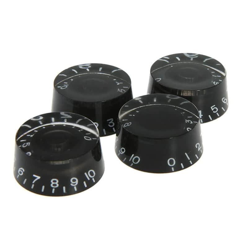 OEM 4 PCS/ Set Round Guitar Knobs Volume Tone Control Knobs Rotary Knobs for Epiphone Style Electric Guitar Parts Replacement (Black) 2023 image 1
