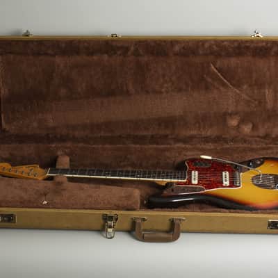 Fender  Jaguar Solid Body Electric Guitar (1965), ser. #105620, tweed hard shell case. image 10