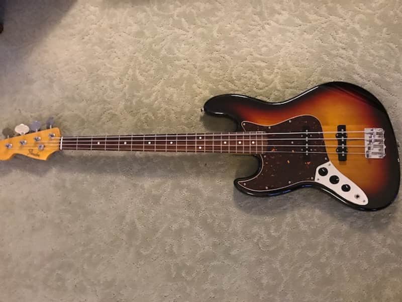 Lefty Fender Vintage Jazz JB62  3 Tone Sunburst image 1