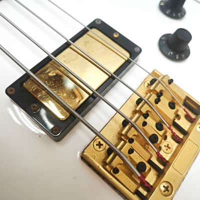 Greco EGB85 White Gold Hardware Made in Japan 1990 LP Type Short Scale Electric Bass Guitar, a4366 image 6