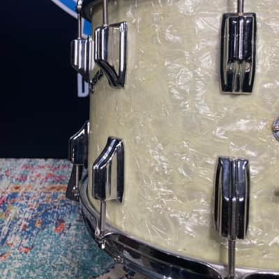 Rogers -1960s Dyna-Sonic 10x14" Marching Snare Drum, White Marine Pearl image 9