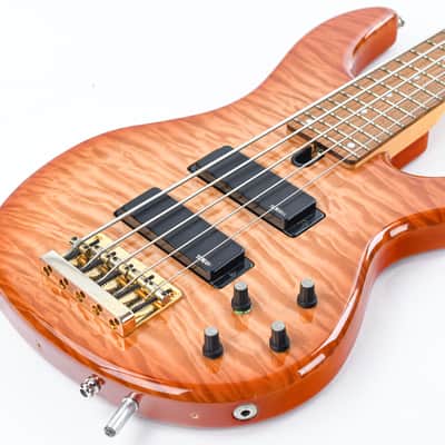 Yamaha BBG5A Quilt Maple Amber Burst 5 String 2001 | Reverb