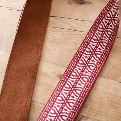 Vintage Red 60s/70s Hippie Guitar Strap / Handmade in the UK / Case Candy image 6