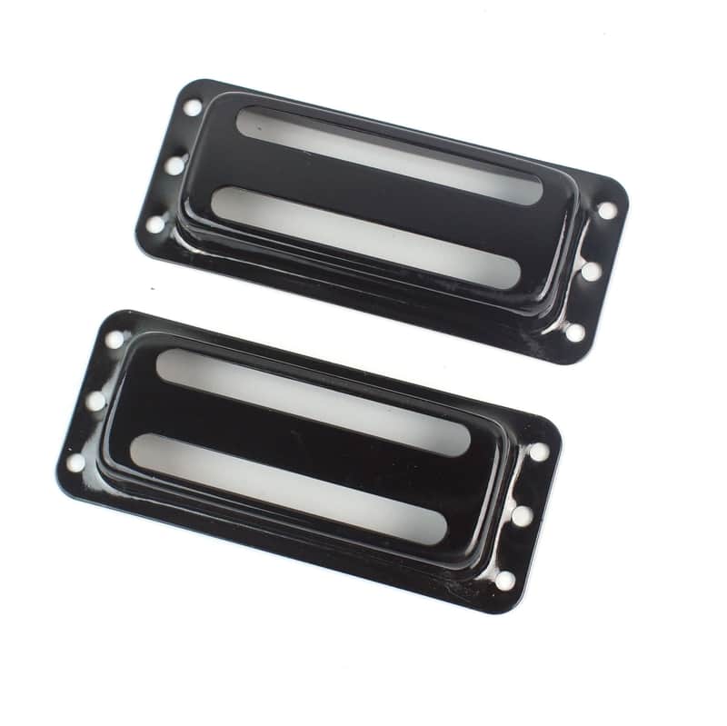 Two slot "Gold Foil" deArmond harmony Style Pickup Cover ,Black (2) image 1