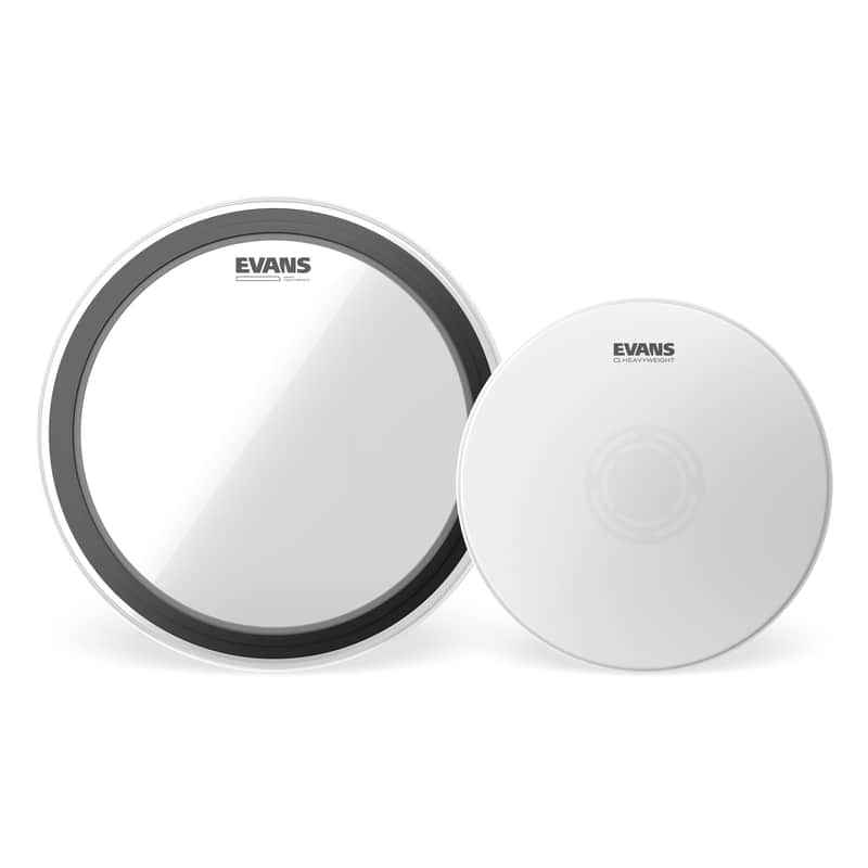 Evans Heavyweight Knockout Pack 22" EMAD Bass & 14" Snare Batter Drumheads image 1