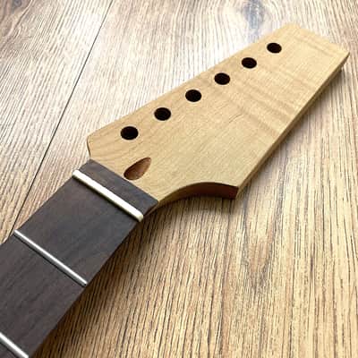 Telecaster Compatible Pro Roasted Flame Maple and Rosewood Guitar Neck Unfinished Paddle Headstock image 7