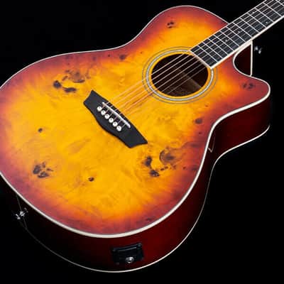 Washburn Electro Acoustic Guitar BURL ACE - Grand Auditorium - Amber Fade image 1