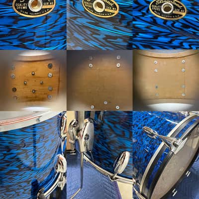 Vintage 1960s Slingerland 13/16/20 Drum Set in Blue Agate image 6