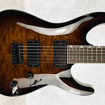 IN-STOCK - LTD MH-200HT QUILTED MAPLE HARDTAIL GUITAR | DARK BROWN SUNBURST image 1