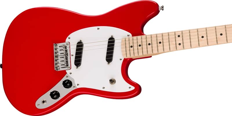 Squier Sonic Mustang Maple Fingerboard White Pickguard Torino Red image 1