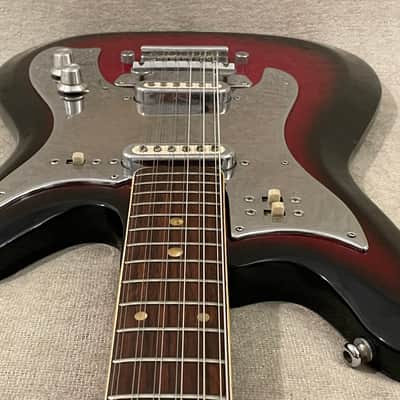 1960’s Unbranded Sekova Mentor 12 String Guitar Variant Redburst Hockey Stick Headstock Electric XII MIJ Japan Rare / VIDEO image 4