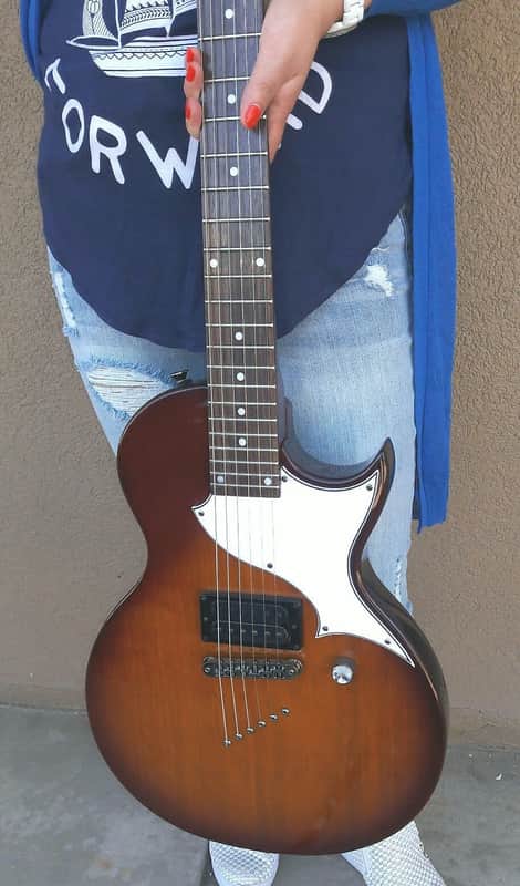 Samick LN10 JTR Designed "Linda" Single Cutaway LP Jr. Electric Guitar / Brown Sunburst  Finish image 1