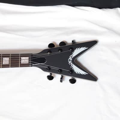 DEAN V Stealth electric GUITAR new Black Satin w/ DEAN MOLDED CASE - EMG Pickups image 5