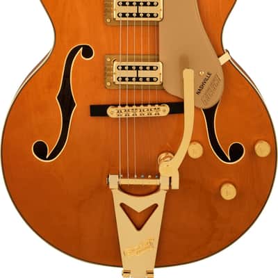 Gretsch Synchromatic Nashville Hollow Body Single-Cut Bigsby Ebony 50's Orange Stain w/case image 2