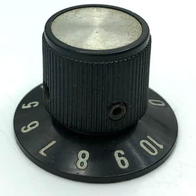 Vintage Skirted Large Reflector Knob 1960’s-80’s? Black/Aluminum image 2
