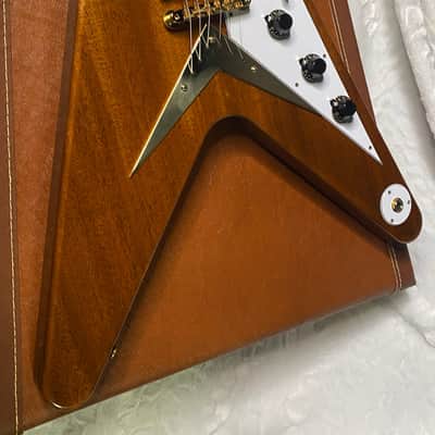 NEW! Gibson Custom 1958 Mahogany Flying V Reissue Electric Guitar - Antique Natural, VOS - WOW - Authorized Dealer - Only 6.9lbs! - G07132 image 7