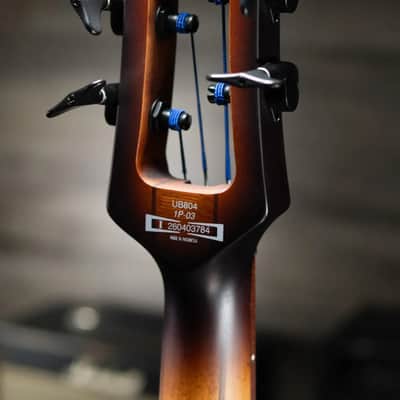 Ibanez Bass Workshop UB804 4-String Electric Upright Bass - Mahogany Oil Burst with Gig Bag image 9