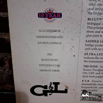 G&L Ephemera - Promo Tri-Fold (1990s) image 3