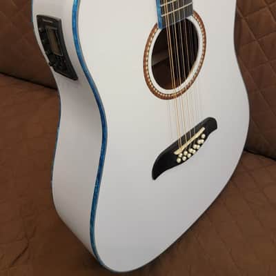 Oscar Schmidt OD312CEWH Dreadnought Cutaway Style Mahogany Neck 12-String Acoustic-Electric Guitar image 6