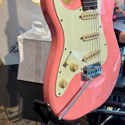Schecter Nick Johnston Traditional LH SSS Signed by Nick (Lefty/Zurdo) SUPER EXCLUSIVE - Atomic Coral Pink Shell image 14