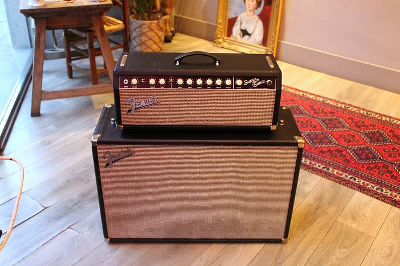 FENDER "Super Sonic 22 Head + Supersonic 60w 2 X 12 Black Stack" image 1