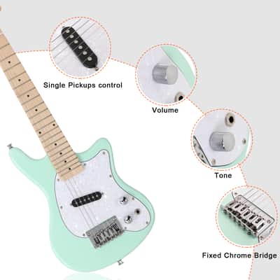 Glarry 30inch Mini Kids Electric Guitar w/5W Amplifier Light Green image 7