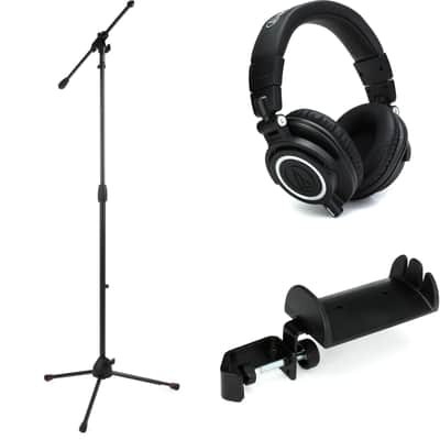 Audio-Technica ATH-M50x Closed-back Studio Monitoring Headphones Mic Stand Bundle Bild 1
