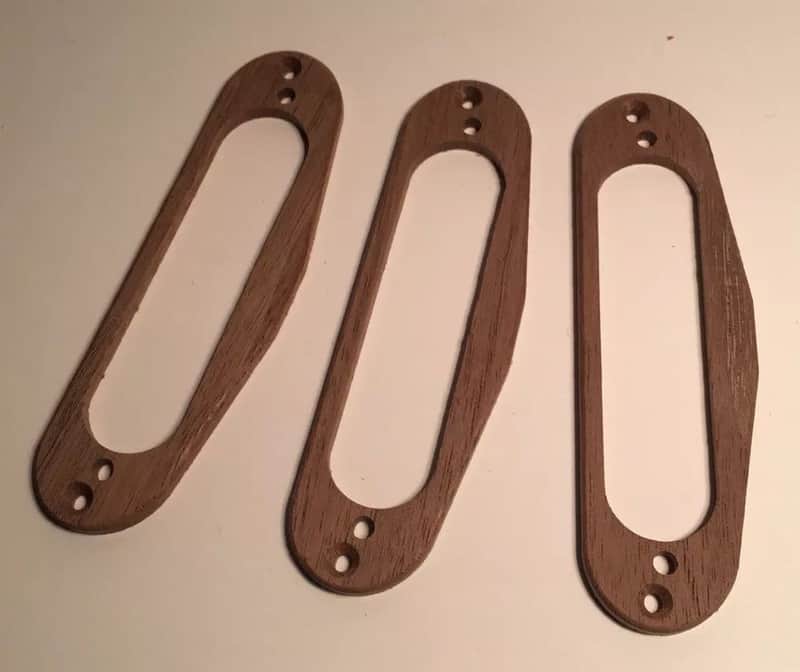 Guilford American Black Walnut Set of 3 Single Coil Pickup Rings image 1